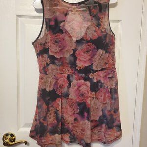 Torrid Peplum Underwire Short Mesh Overlay Swim Dress